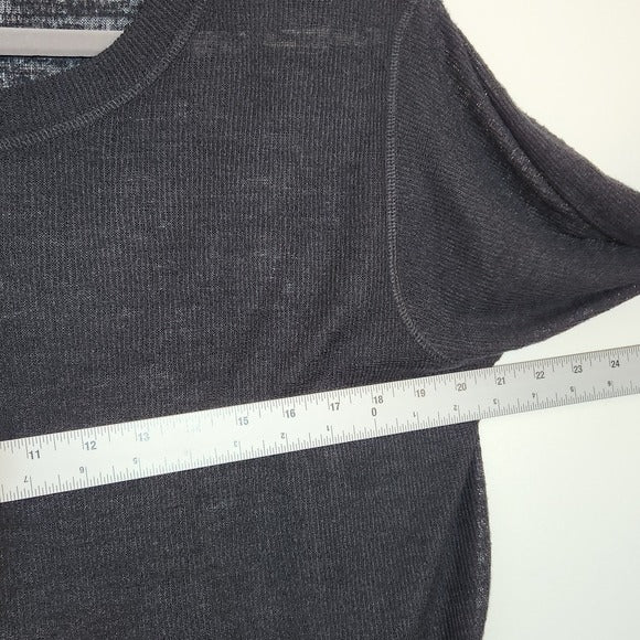 Nally & Millie Semi-Sheer Black Slub Knit Long Sleeve Top Size Large NWT