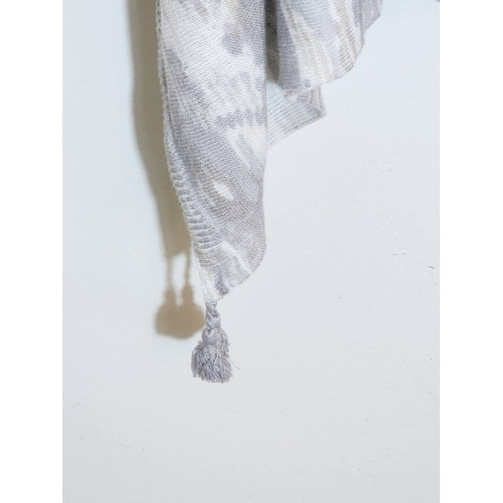 J. Jill Linen Blend Gray Boho Knit Poncho One Size