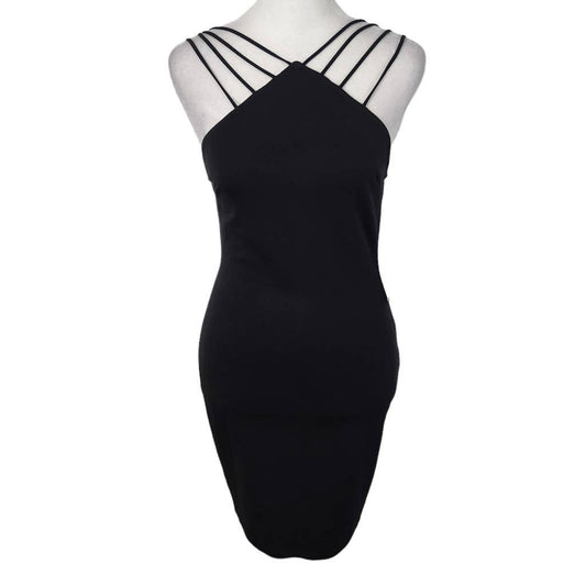 Tobi Black Mini Bodycon Dress with Strappy Shoulders Size XS NWT Black Dress