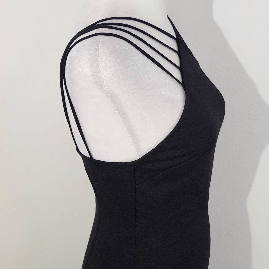 Tobi Black Mini Bodycon Dress with Strappy Shoulders Size XS NWT Black Dress