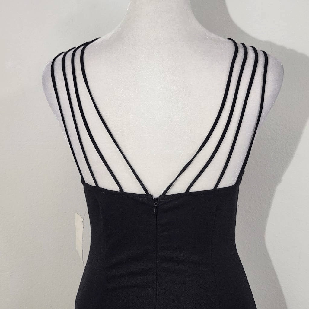 Tobi Black Mini Bodycon Dress with Strappy Shoulders Size XS NWT Black Dress