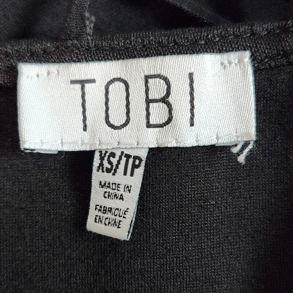 Tobi Black Mini Bodycon Dress with Strappy Shoulders Size XS NWT Black Dress