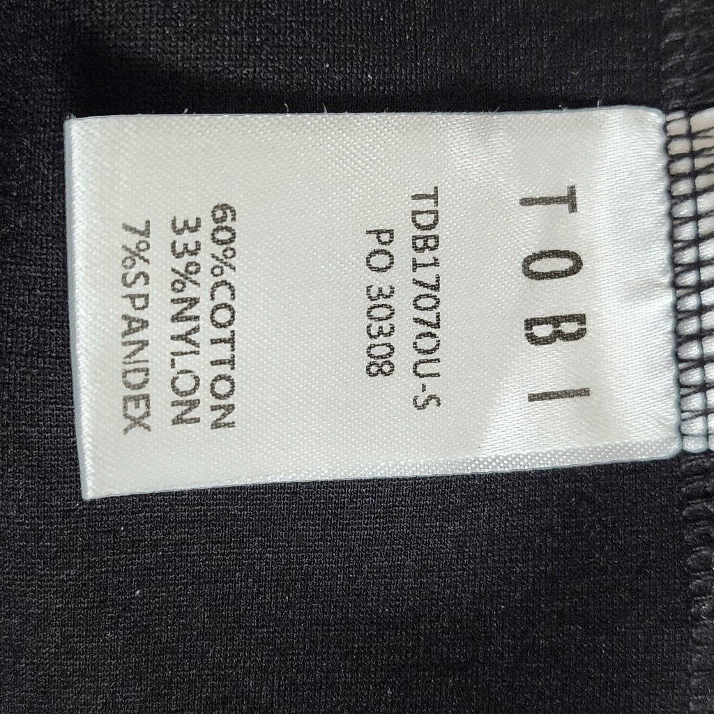 Tobi Black Mini Bodycon Dress with Strappy Shoulders Size XS NWT Black Dress
