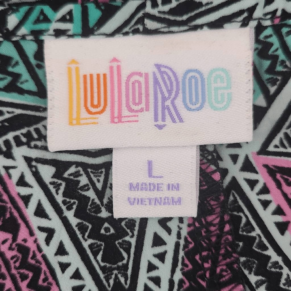 LuLaRoe Green and Pink Geometric Print Kimono Size Large LuLaRoe Colorful Kimono