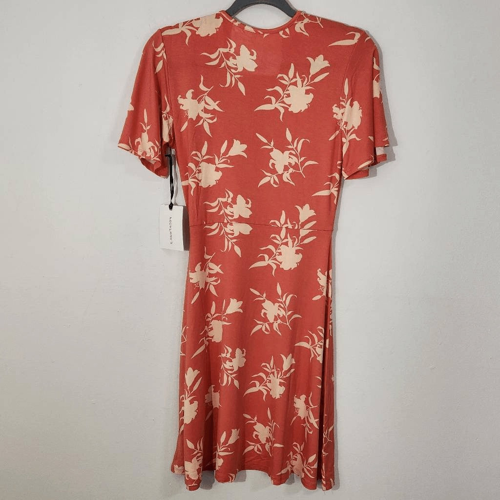 41Hawthorn Coral Floral Dress NWT Size Small faux wrap wedding guest dress