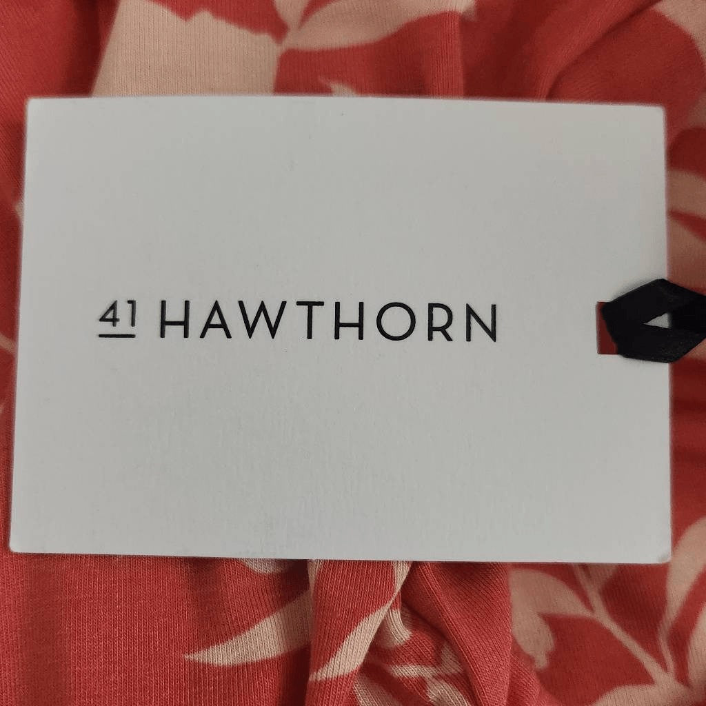 41Hawthorn Coral Floral Dress NWT Size Small faux wrap wedding guest dress