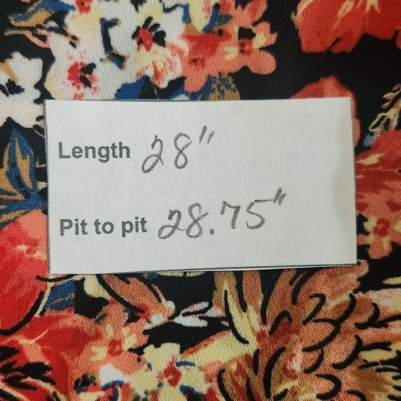 Maurices Black Floral Blouse Size 2X Plus Size Semi-Sheer Floral Black Top