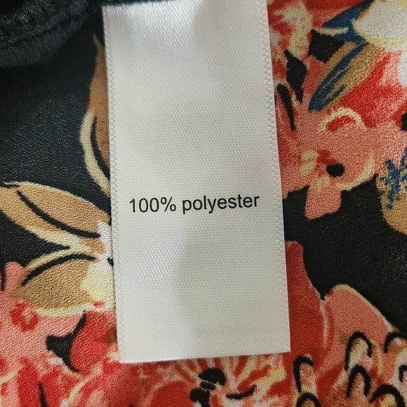 Maurices Black Floral Blouse Size 2X Plus Size Semi-Sheer Floral Black Top