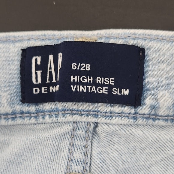 GAP Women's Button-Fly High-Rise Vintage Slim Leg Jeans Size 6