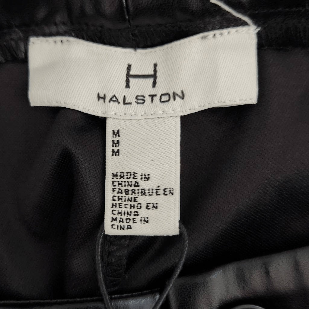 Halston Black Faux Leather Pants NWT Size Medium Black Leather Pants