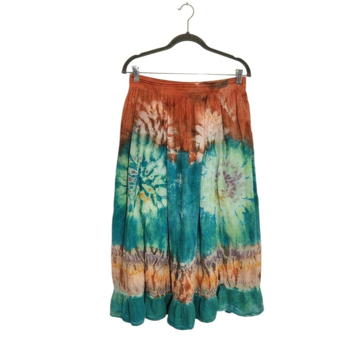 Studio West Multicolor Tie-Dye Boho Midi Skirt Size Medium