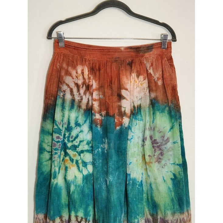 Studio West Multicolor Tie-Dye Boho Midi Skirt Size Medium