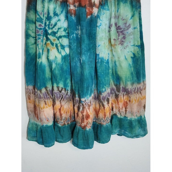 Studio West Multicolor Tie-Dye Boho Midi Skirt Size Medium
