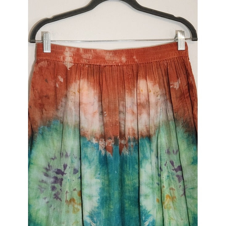 Studio West Multicolor Tie-Dye Boho Midi Skirt Size Medium