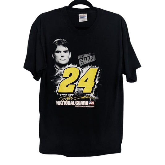 Jeff Gordon Black T-Shirt Size Medium Jeff Gordon National Guard Tee