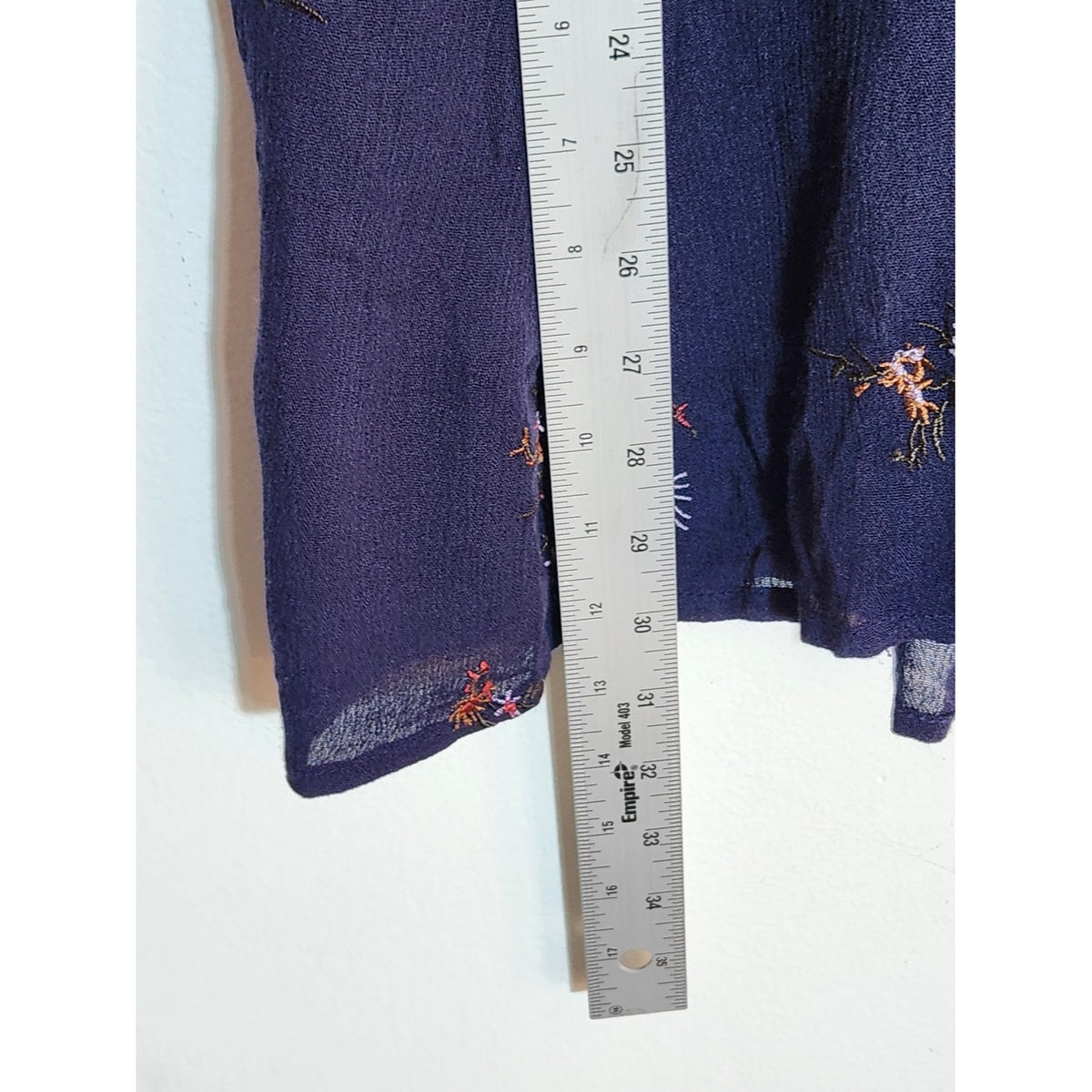 Nostalgia Navy Embroidered Oversized Boho Babydoll Tunic Size Medium