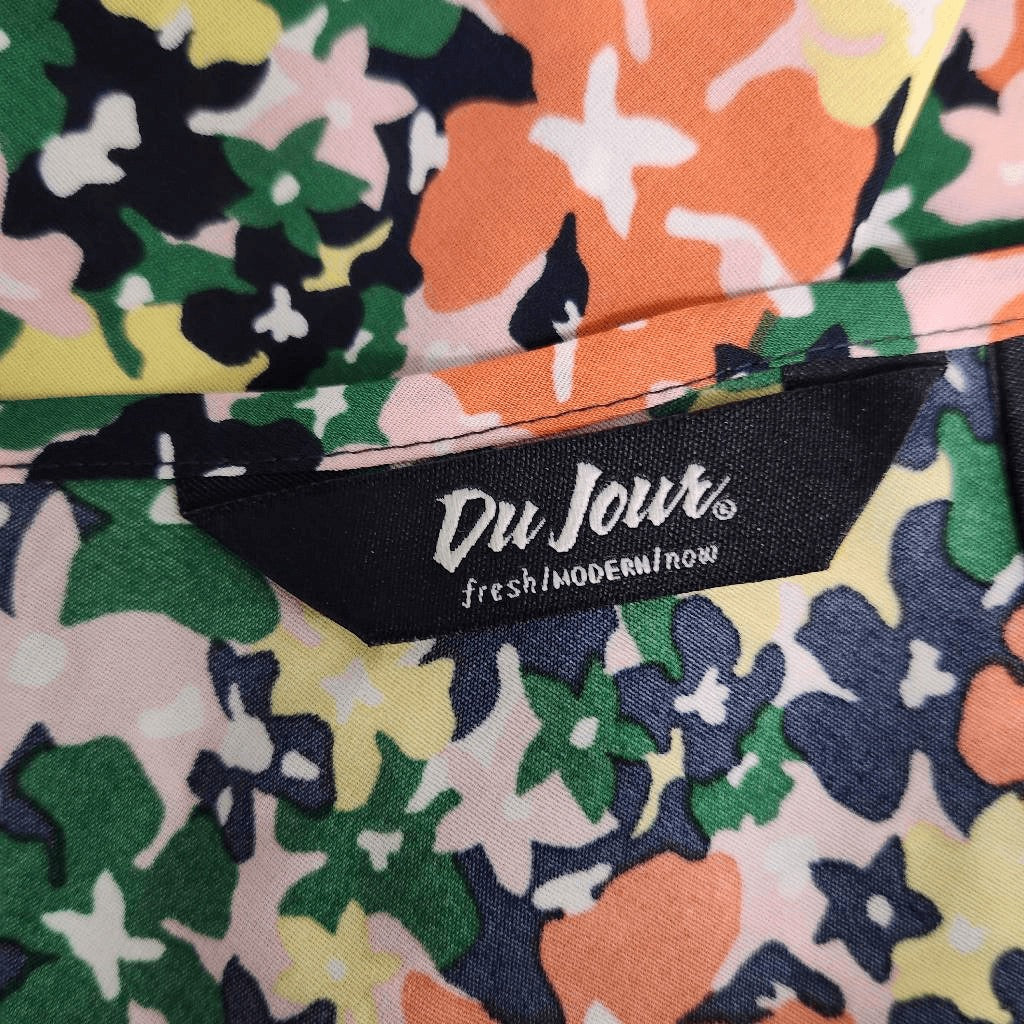 Du Jour Floral Blouse NWOT Size Medium Ruffle Floral Tank