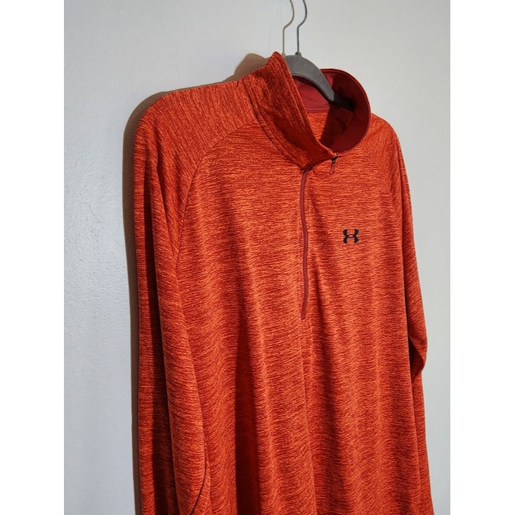 Under Armour Mens Orange Quarter Zip Pullover Size XL NWT Flaw