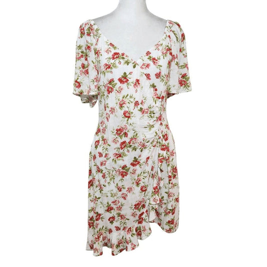 MINKPINK Green and Pink Floral Mini Dress Size Medium Wedding Guest Dress