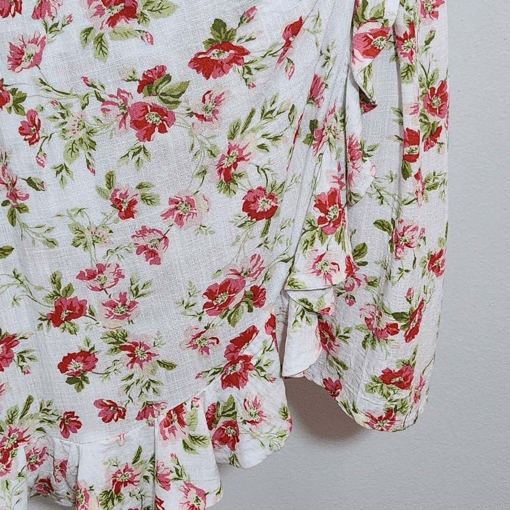 MINKPINK Green and Pink Floral Mini Dress Size Medium Wedding Guest Dress