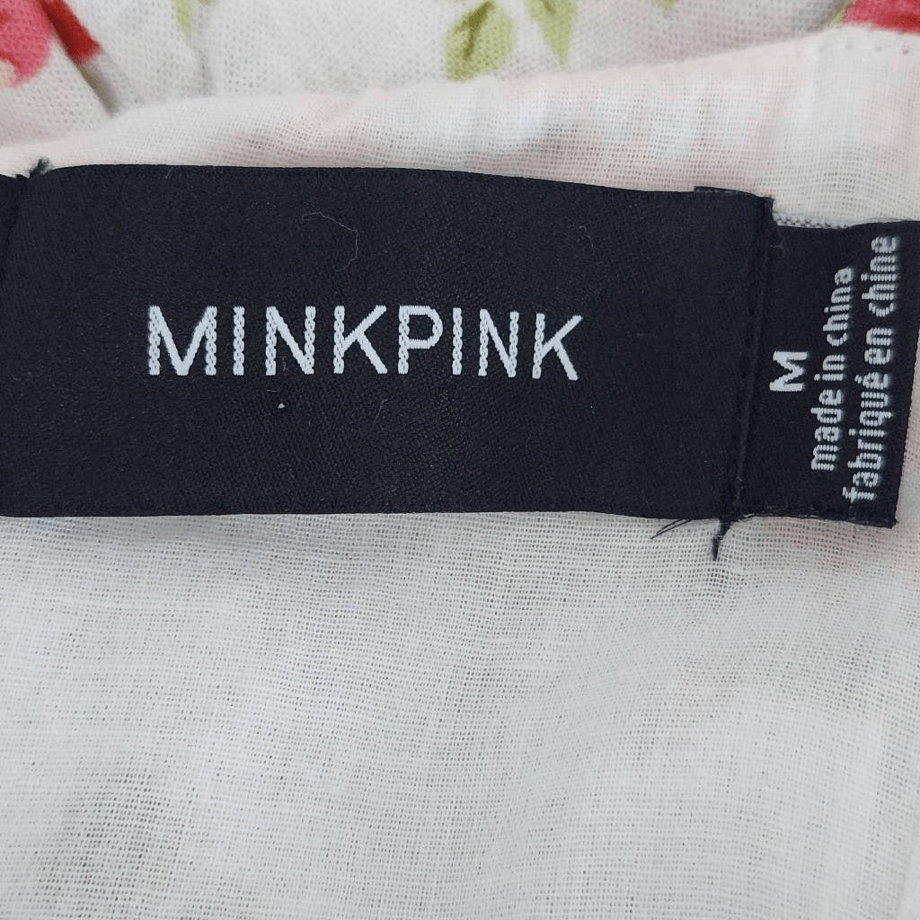 MINKPINK Green and Pink Floral Mini Dress Size Medium Wedding Guest Dress