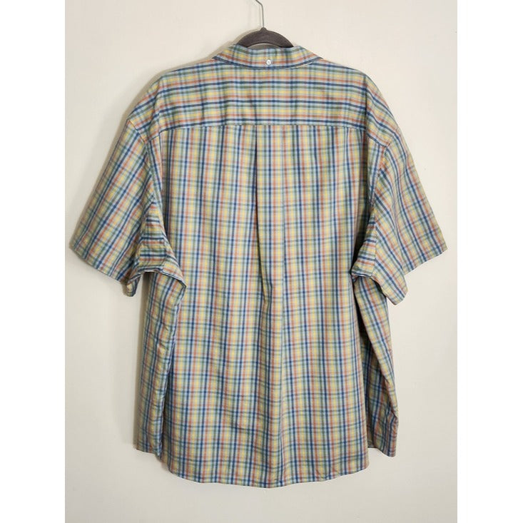 Duluth Light Blue Multi Color Plaid Button Down Shirt Size 3XL