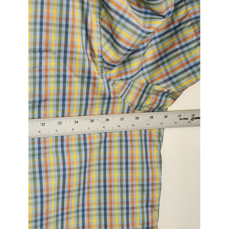 Duluth Light Blue Multi Color Plaid Button Down Shirt Size 3XL