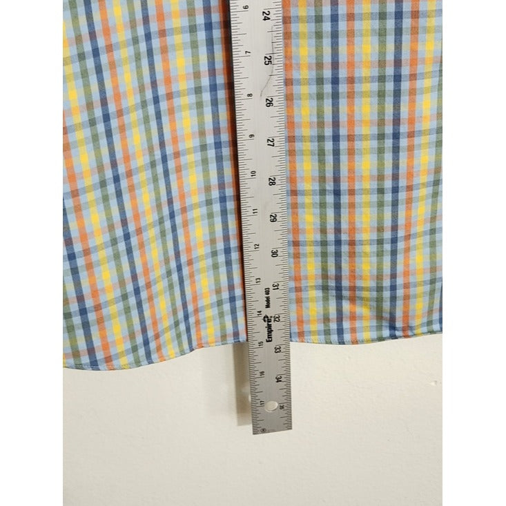 Duluth Light Blue Multi Color Plaid Button Down Shirt Size 3XL