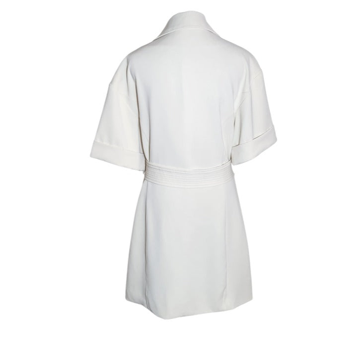 Dee Elly Cream Blazer Mini Dress with Waist Sash Size Large
