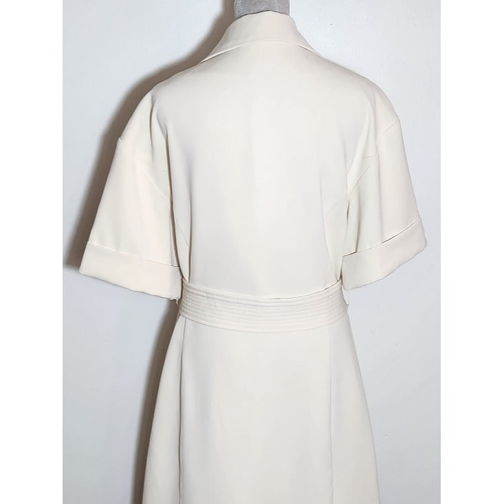 Dee Elly Cream Blazer Mini Dress with Waist Sash Size Large