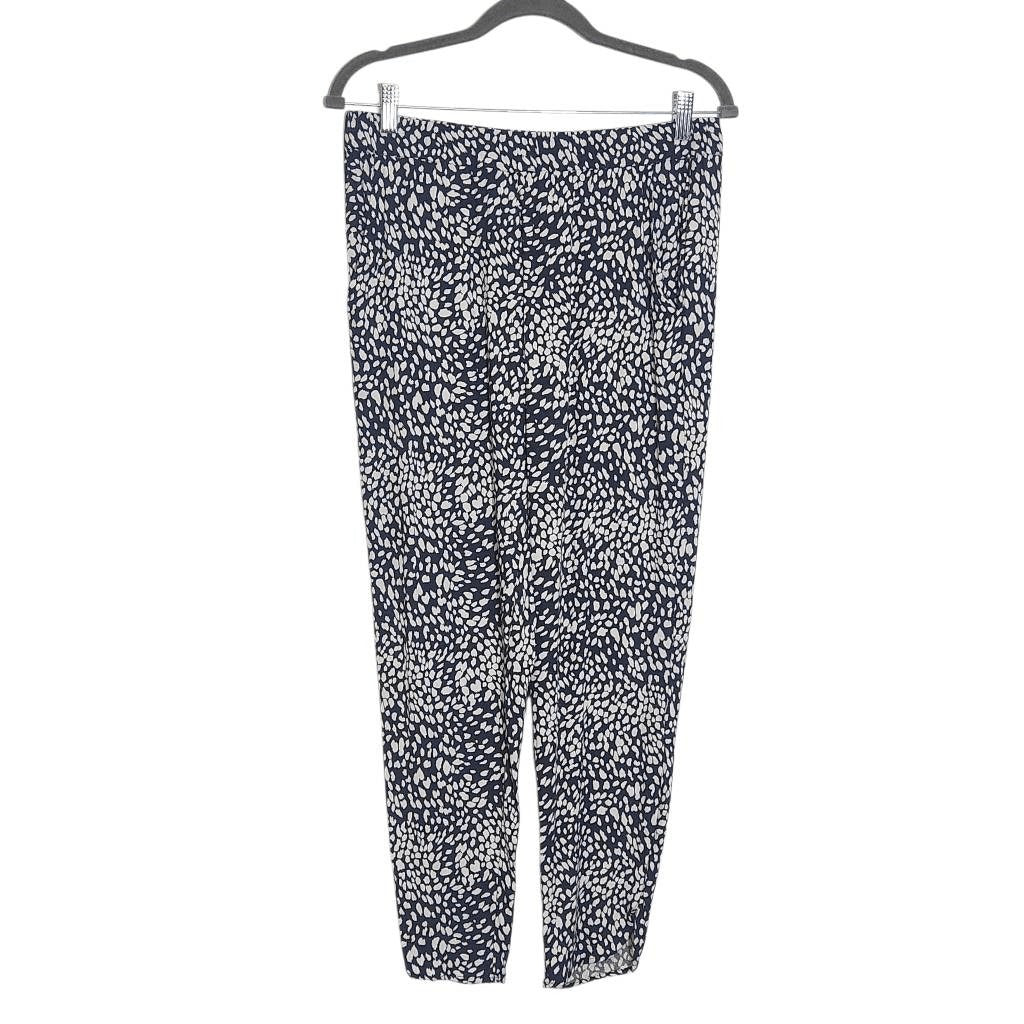 Saltwater Luxe Black and White Print Cropped Pull-on Pants Size Medium