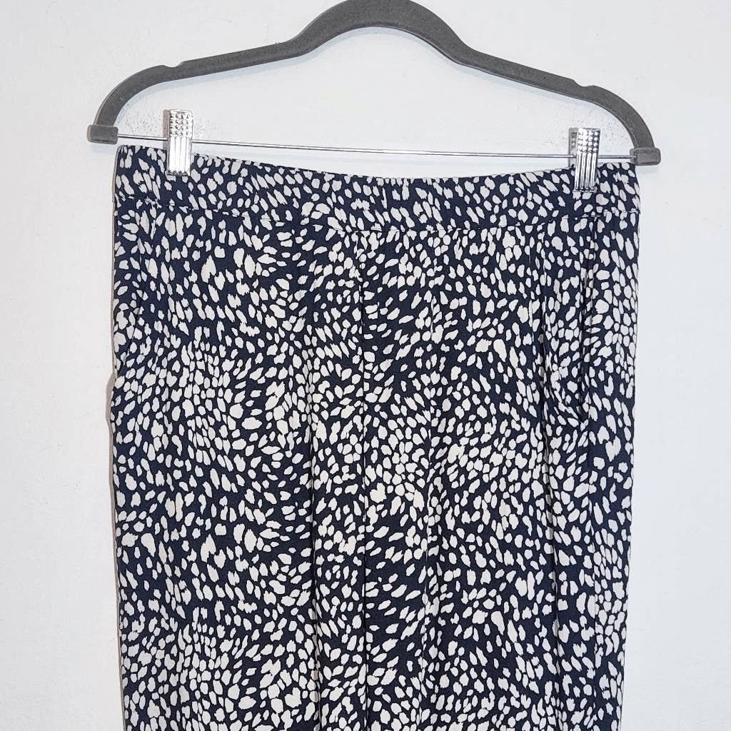 Saltwater Luxe Black and White Print Cropped Pull-on Pants Size Medium