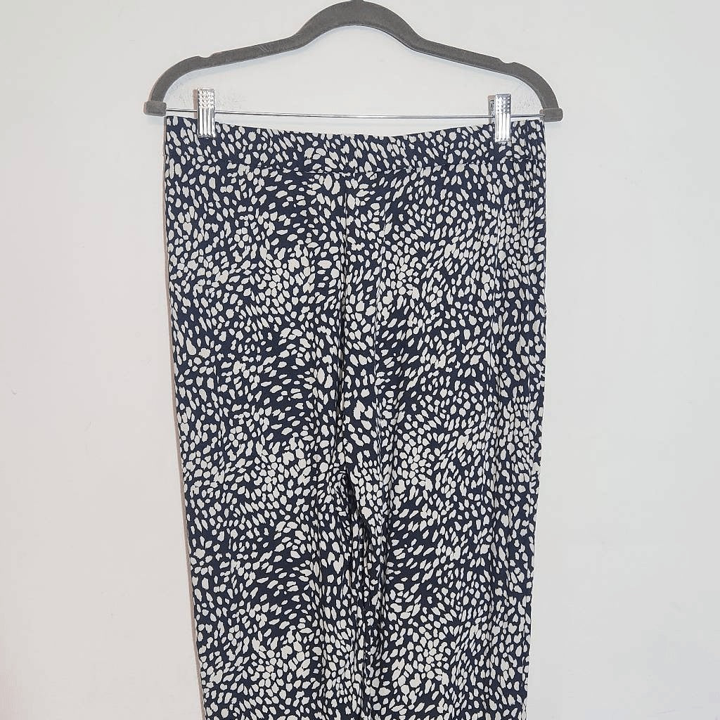 Saltwater Luxe Black and White Print Cropped Pull-on Pants Size Medium