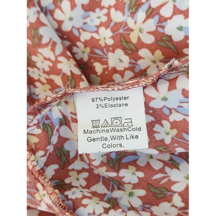BTFBM Rose Pink Floral High Low Midi Dress Size XL Wedding Guest Dress