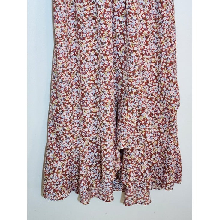 BTFBM Rose Pink Floral High Low Midi Dress Size XL Wedding Guest Dress