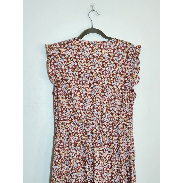BTFBM Rose Pink Floral High Low Midi Dress Size XL Wedding Guest Dress