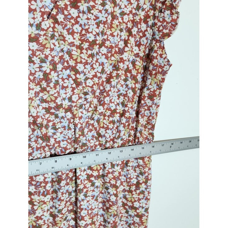 BTFBM Rose Pink Floral High Low Midi Dress Size XL Wedding Guest Dress