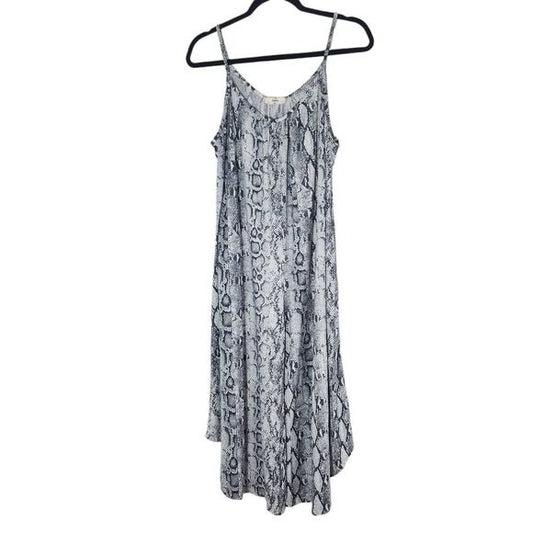 Entro Gray and Black Snakeskin Cropped Jumpsuit with Wide Legs Size Small