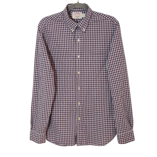 Brooks Brothers Red Plaid Long Sleeve Button Up Shirt Size Medium