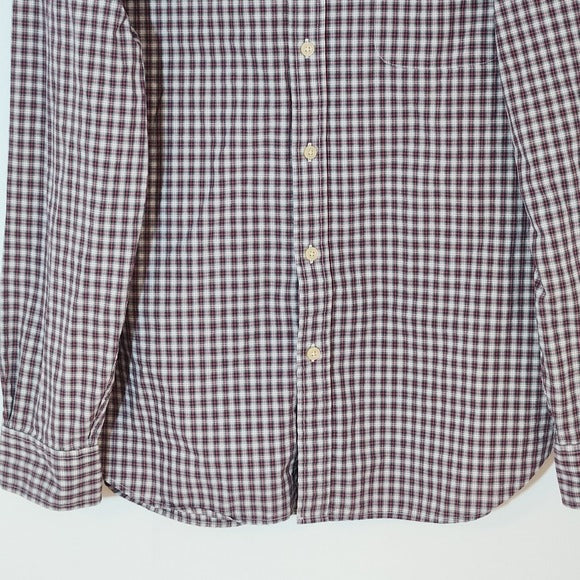 Brooks Brothers Red Plaid Long Sleeve Button Up Shirt Size Medium