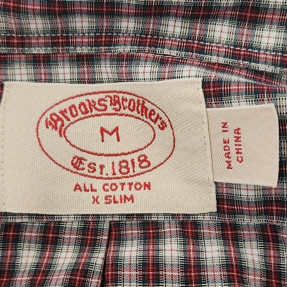 Brooks Brothers Red Plaid Long Sleeve Button Up Shirt Size Medium