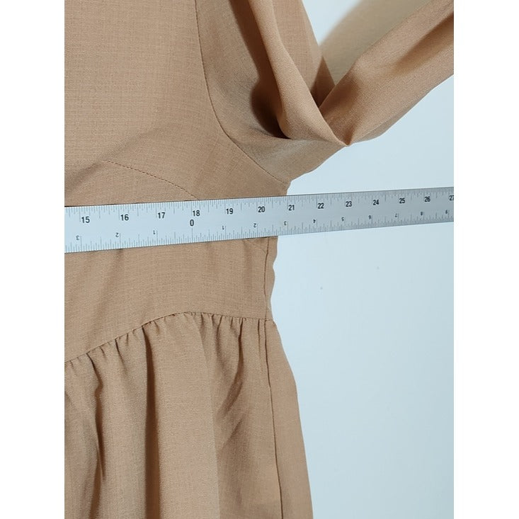 SHEIN Womens Tan Tiered Boho Blouse Size XL