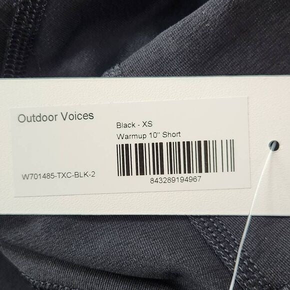 Outdoor Voices Black Athletic Shorts NWT Size XS Black Bike Shorts