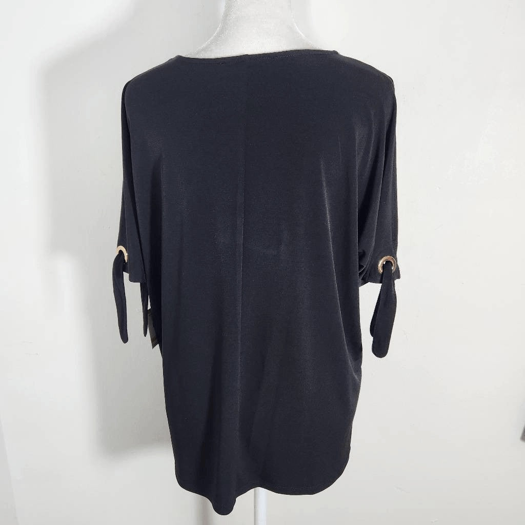 Kasper Black Blouse with Slit Sleeves NWT Size Small Kasper Black Top