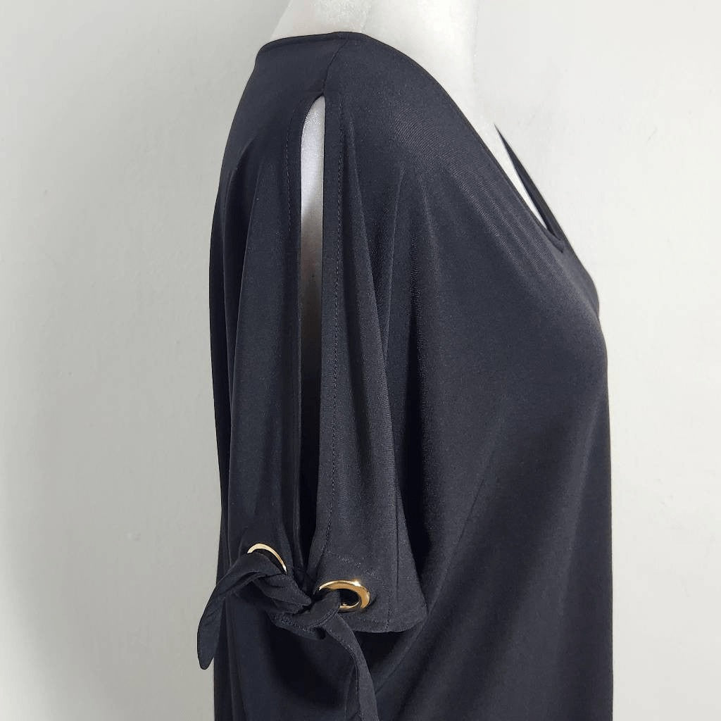Kasper Black Blouse with Slit Sleeves NWT Size Small Kasper Black Top