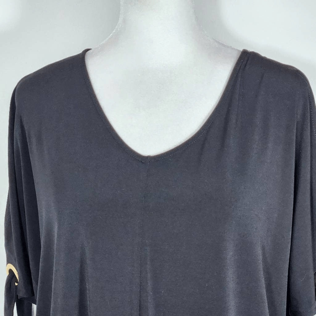 Kasper Black Blouse with Slit Sleeves NWT Size Small Kasper Black Top