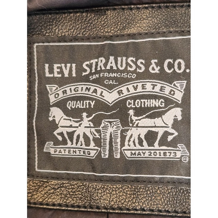 Levi's Womens Cropped Black Faux Leather Moto Jacket Size Small NWT