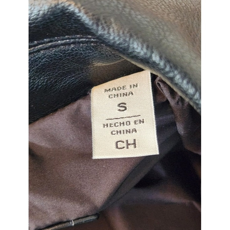 Levi's Womens Cropped Black Faux Leather Moto Jacket Size Small NWT
