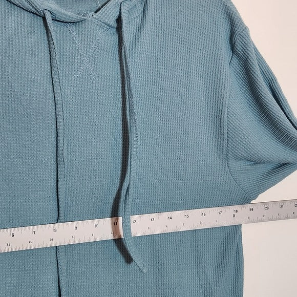 Maui and Sons Blue Thermal Knit Hoodie Size Large NWT