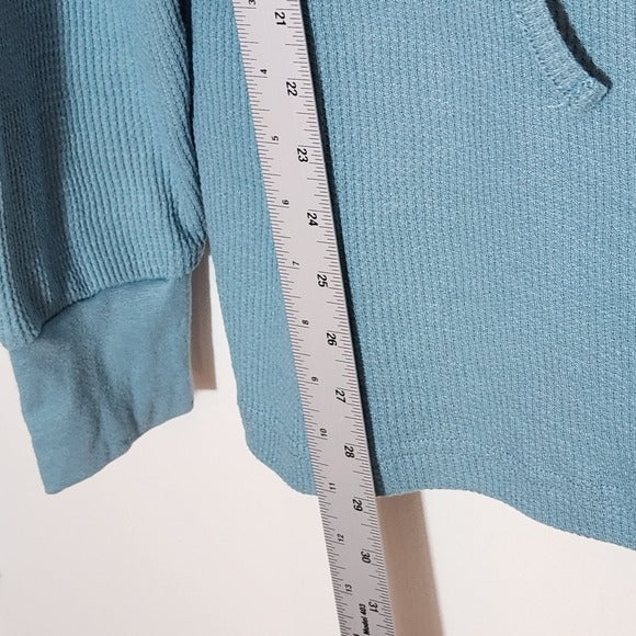 Maui and Sons Blue Thermal Knit Hoodie Size Large NWT